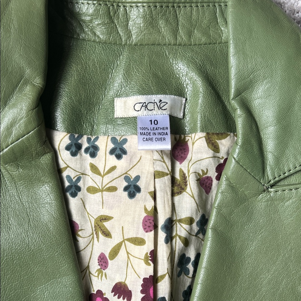 Cache Olive Leather Women's Jacket - image 2